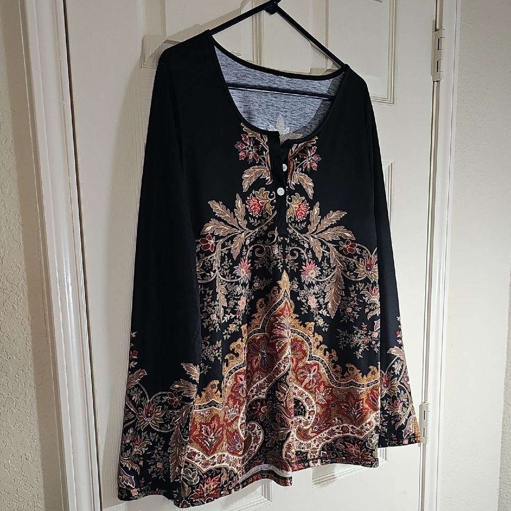 New Whimseygoth Paisley Womens Boho Floral Women's Top XL - Picture 9 of 10
